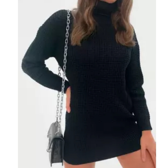 Missguided Petite Roll Neck Knit Jumper Dress 6/8 - Picture 3 of 12